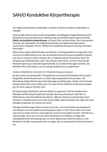 SANJO Konduktive Körpertherapie | Hermann Böhm